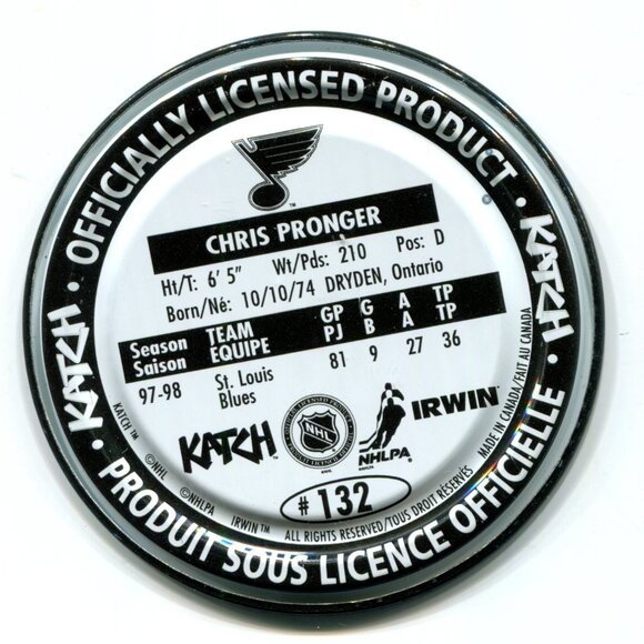 Chris Pronger NHL Hockey St. Louis Blues Tin Katch Coin (b732-1) - Picture 2 of 2